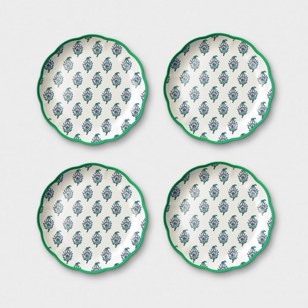 4pc Bouquet Melamine Salad Plates Blue - Roller Rabbit x Target